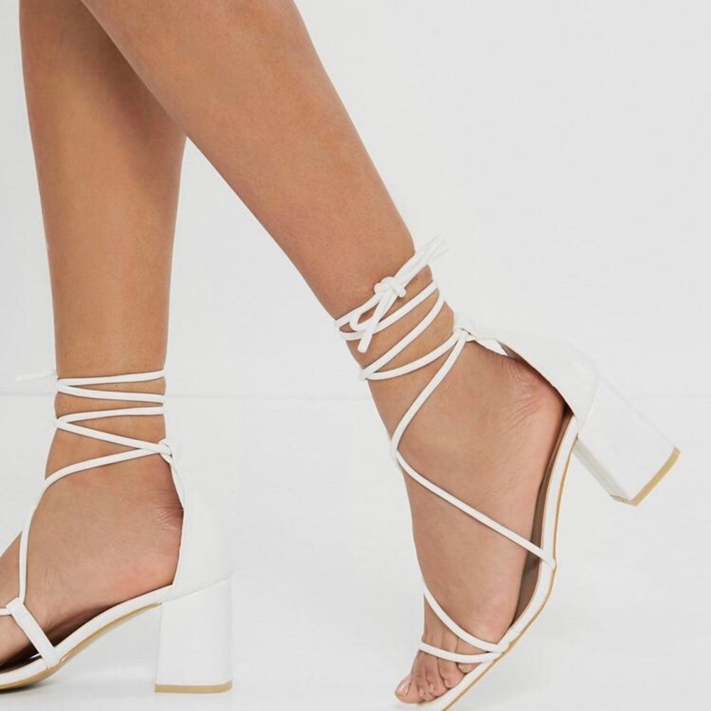 White Strappy Heels